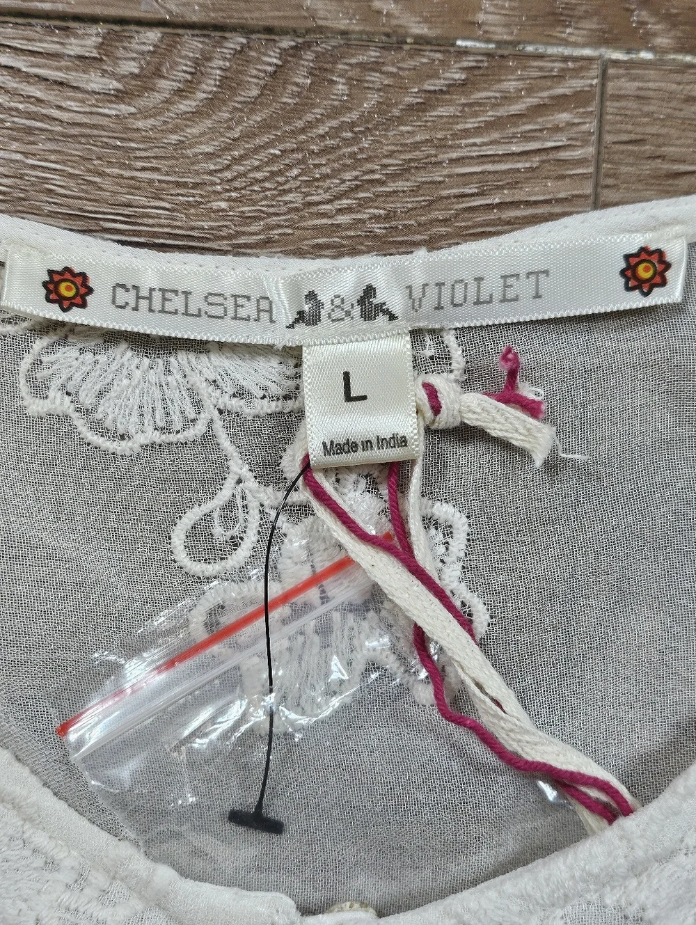 NWT Chelsea & Violet Ivory Embroidered Mesh Semi-Sheer Long Sleeve Maxi Dress - Picture 12 of 16